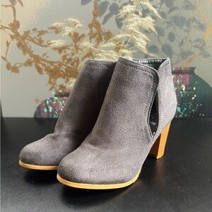 TC Charcoal Suede Ankle Booties